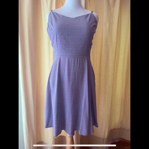 Purple Fit and Flare Adjustable Strap Dress